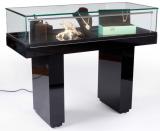 Gloss Black Jewelry Display Case with Hydraulic Lift Opening